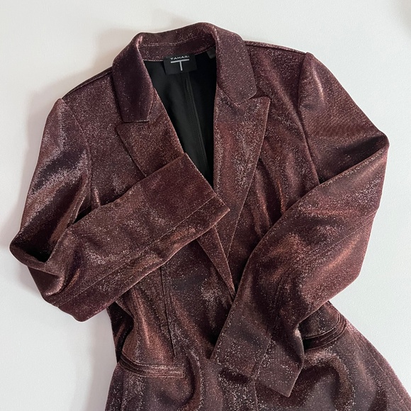 T Tahari Bronze Shine Blazer Women's Size 10 - Picture 2 of 11